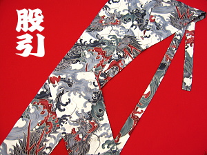 義若オリジナルの股引き 荒波に龍の柄